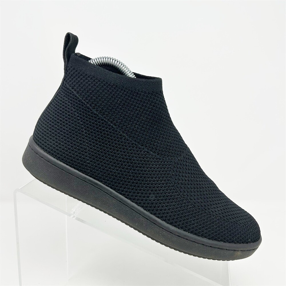Eileen Fisher Womens Sock Ankle Booties Black Slip-On Wedge Round Toe Size 7